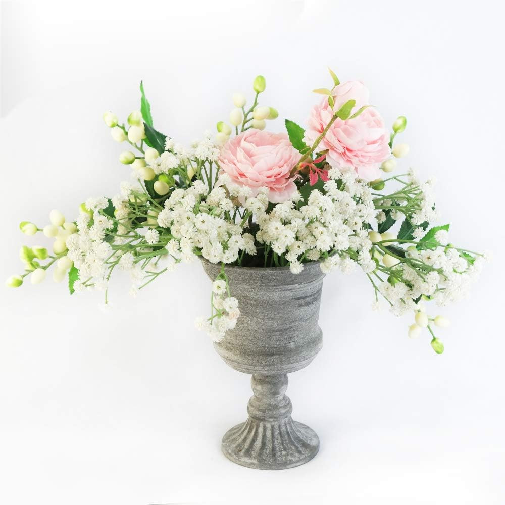 WEIDUOFUN Creative Classic Urn Planter Rusitc Metal Pedestal Urn Planter Flower Vase Bowl --7.87 ... | Amazon (US)