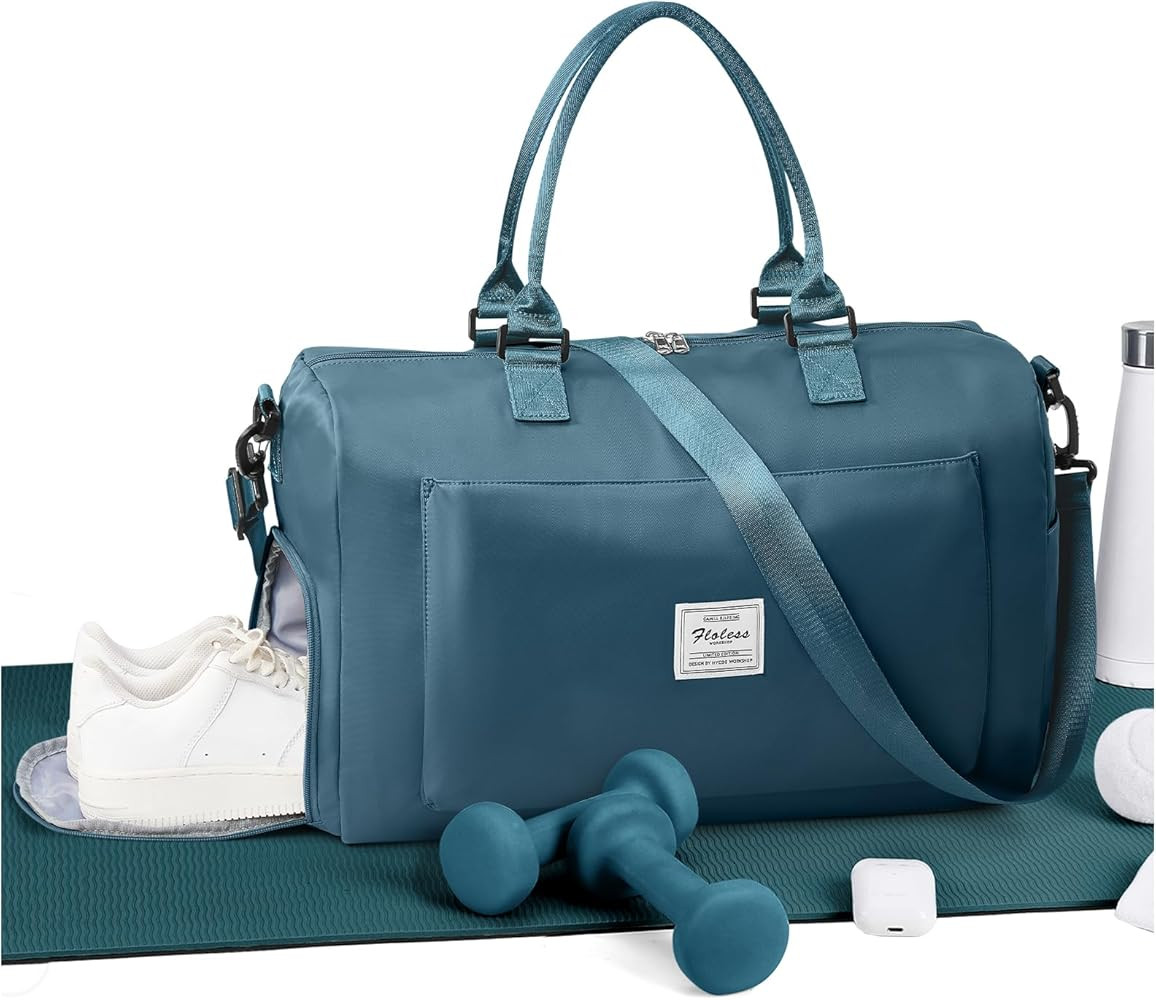 Gym Bag Womens,Travel Duffel Carry on Bag Sport Tote Bag Weekend Overnight Bag | Amazon (US)