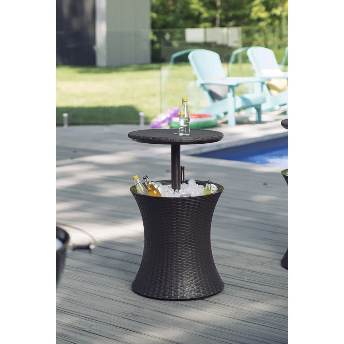 Artem Cool Bar Outdoor Patio Furniture and Side Table with 7.5 Gallon Beer and Wine Cooler Pop-up... | Wayfair North America