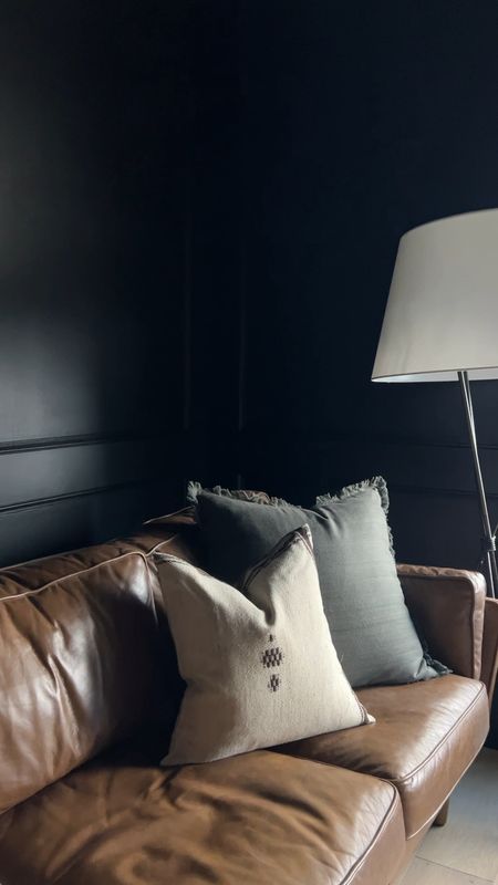 Possibly my favorite corner in my moody office 

Throw pillows, office decor, leather couch, floor lamp, brown couch, vintage pillows, large lamp


#LTKFind #LTKstyletip #LTKhome