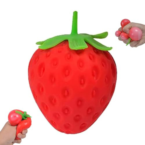 Strawberry Squishy Squeeze Ball, Realistic Strawberry Stress Ball, Upgrade Slow Rise Soft Fruit Balls, Stress Relief for Adults (1 Pcs) | Amazon (US)