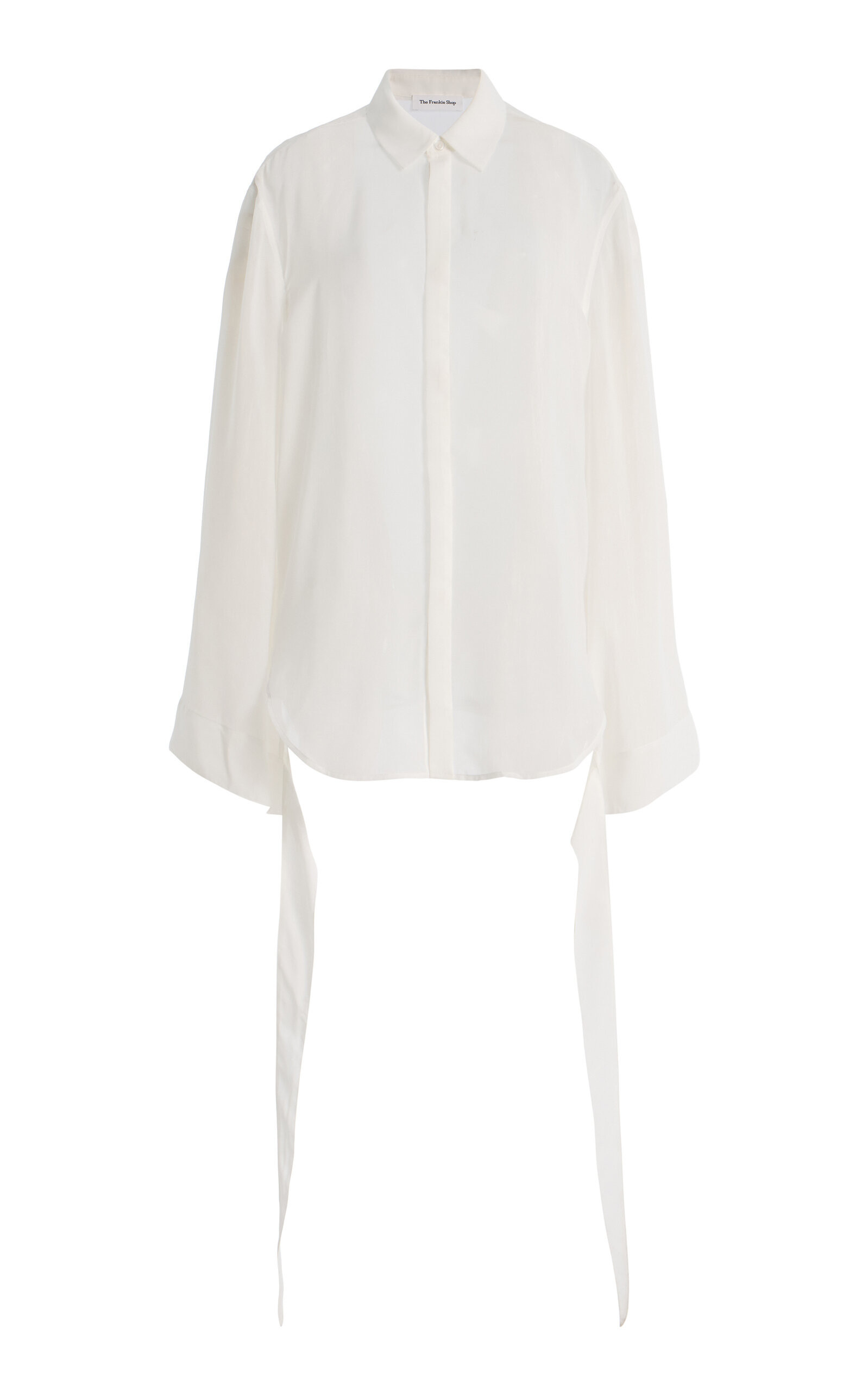 The Frankie Shop - Verlin Chiffon Tie-Cuff Shirt - White - XS - Moda Operandi | Moda Operandi (Global)