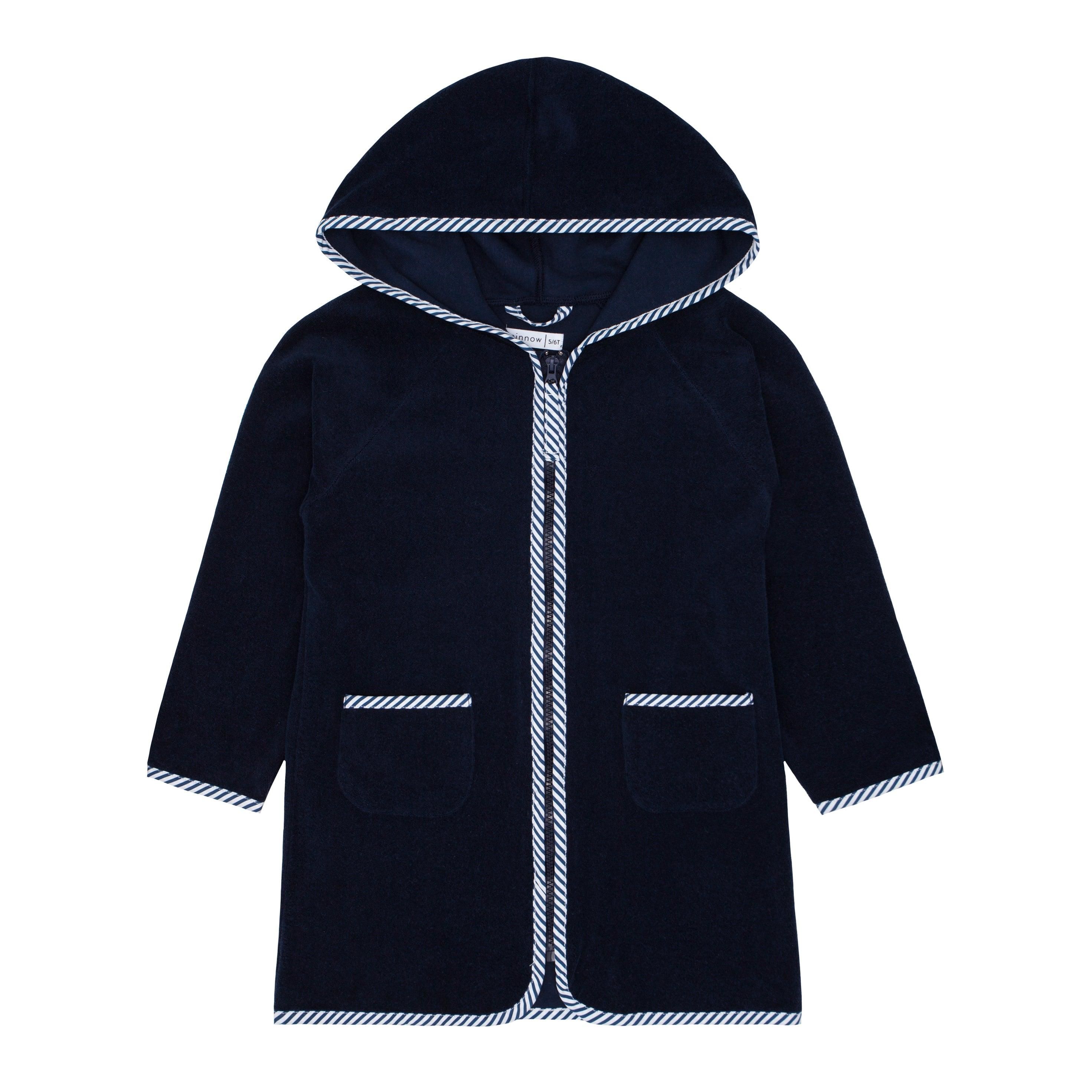 unisex navy french terry hooded coverup | minnow