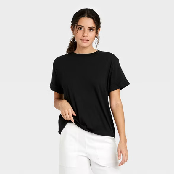 Women's Short Sleeve Cuff T-Shirt - A New Day™ | Target