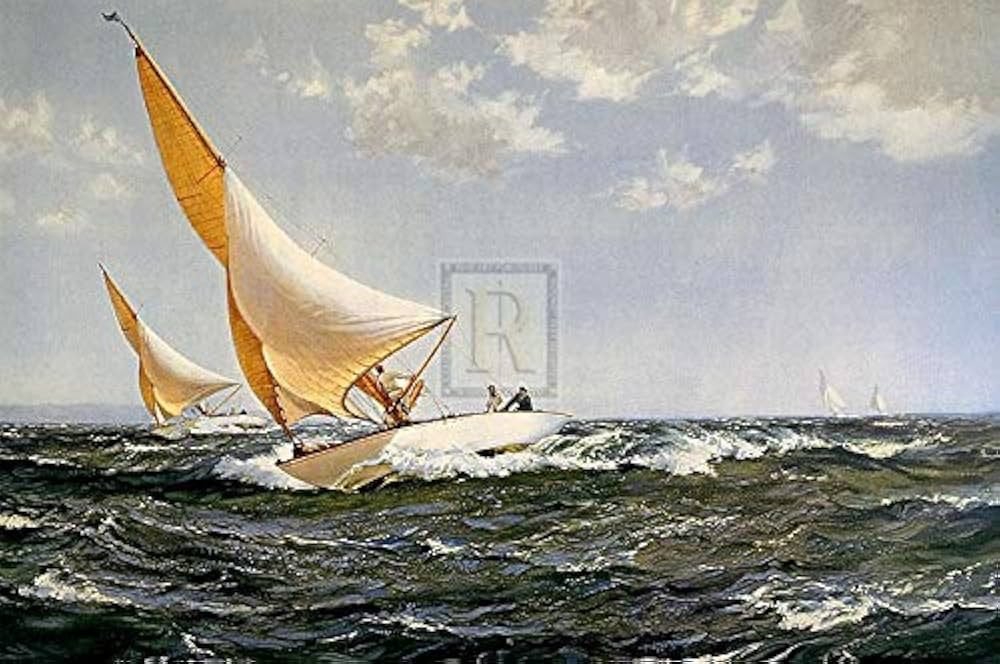 Montague Dawson - Neck And Neck Art Print Gouttelette | Amazon (US)