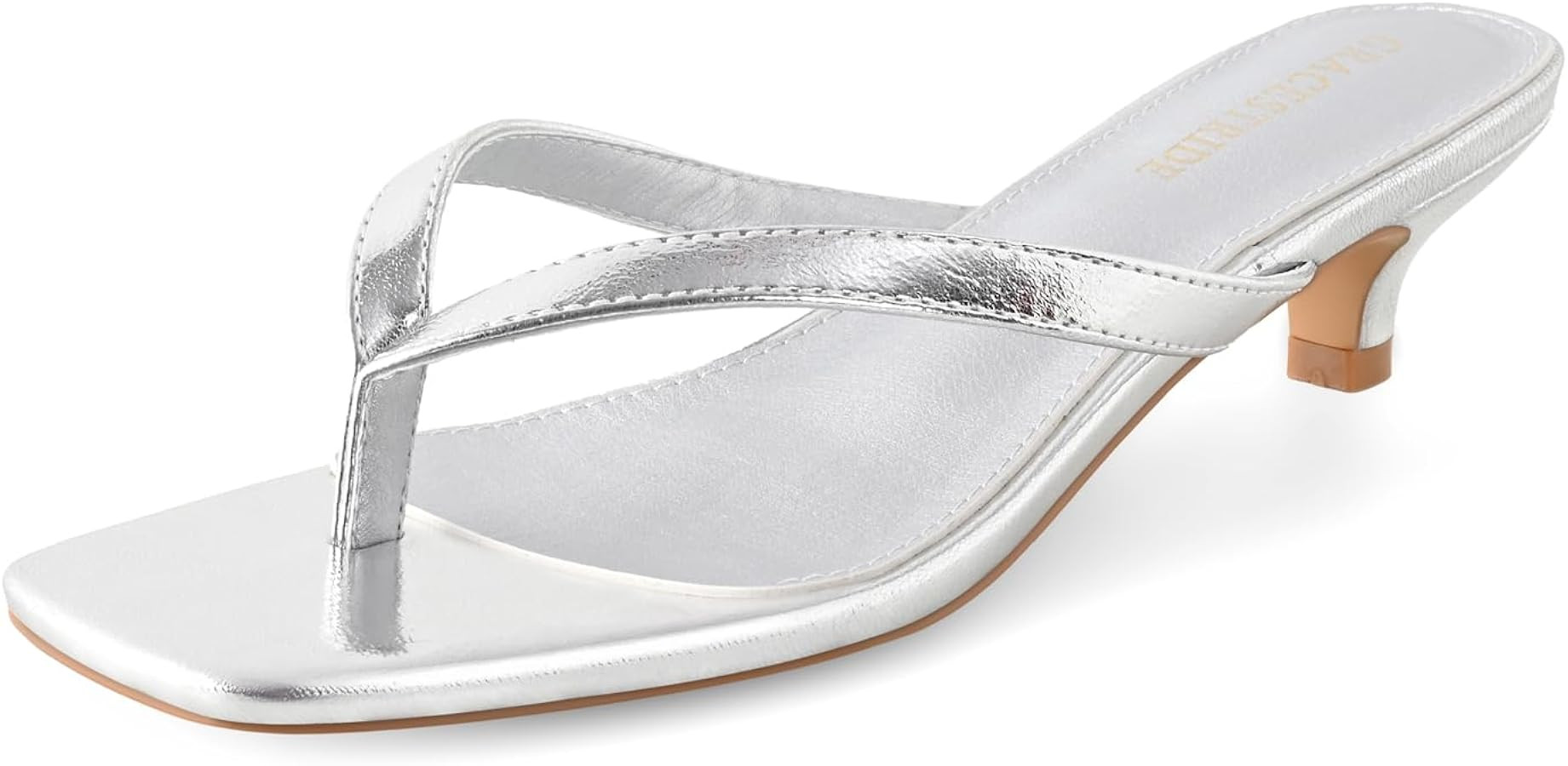 Women’s Flip-Flops Kitten Heels Thong Sandals For Women Square Toe Slip On Fashion Summer Dress... | Amazon (US)