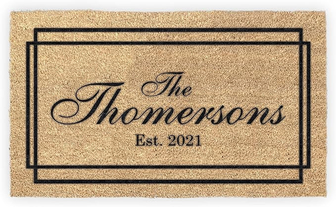 MRC Wood Products Personalized Last Name Coir Coconut Husk Doormat Door Mat 18x30 or 24x36 (24"x ... | Amazon (US)