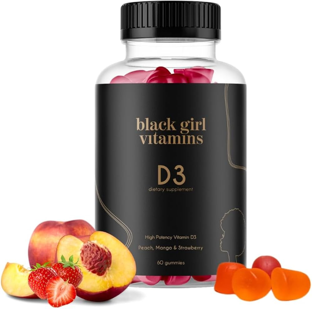 Black Girl Vitamins - Vitamin D3/K2 Gummies, for Immune, Energy, and Bone Support, 2000IU (50mcg)... | Amazon (US)