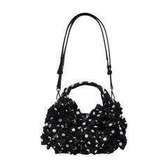 Ganni Nylon Bow-Embellished Mini Hobo Bag — Black | Italist Inc.