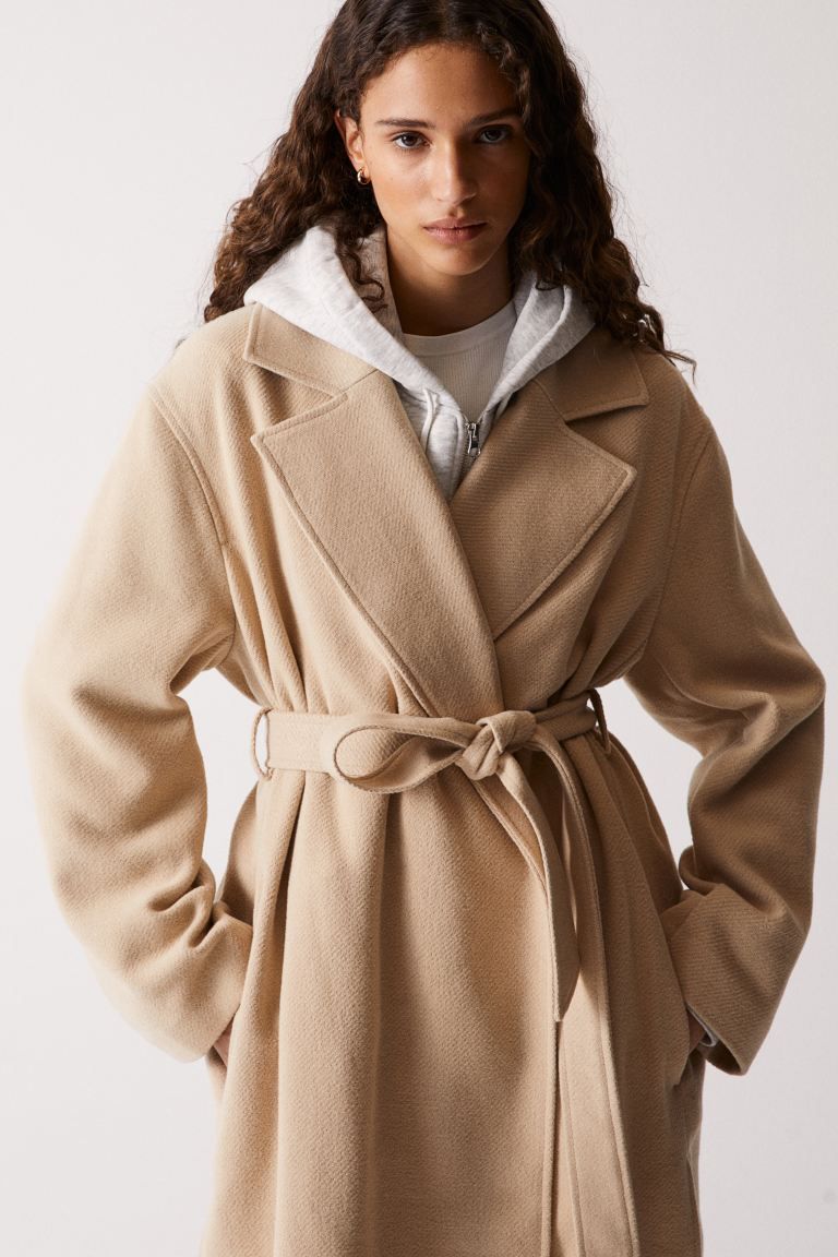 Tie Belt Coat - Light beige - Ladies | H&M US | H&M (US + CA)