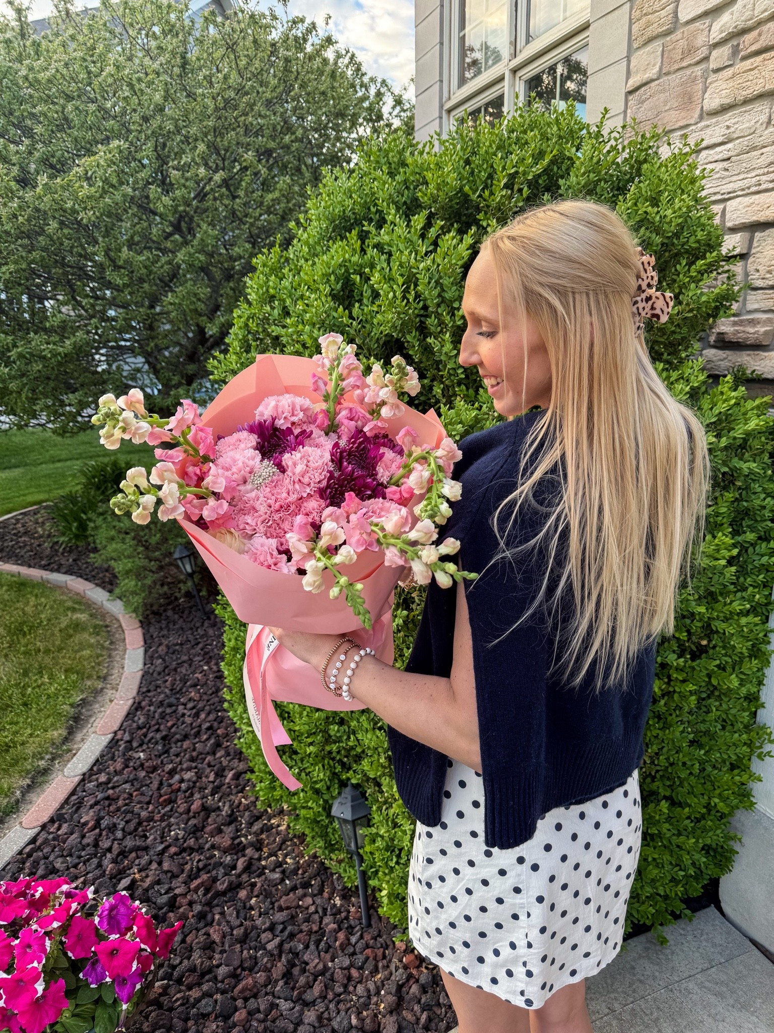 What I wore for my birthday! 🌸✨

Polka dot mini dress- this linen dress is from @abercrombie and is currently on sale! I draped a navy cashmere sweater from @Quince over my arms.￼

Claw clip - my fave from @Teleties 💕 My flowers are from Rose Marine Bouquets!


Birthday dinner outfit, polka dot dress, Abercrombie dress, Abercrombie sale, quince Mongolian cashmere sweater, navy sweater

#LTKootd #LTKSeasonal #LTKSaleAlert