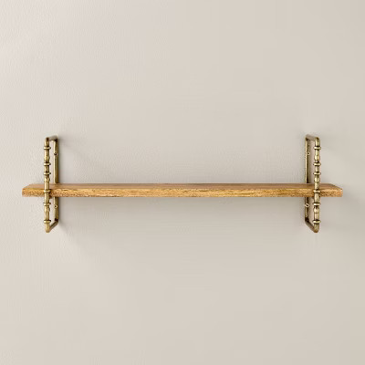 Turned Brass and Wood Wall Shelf - Hearth & Hand™ with Magnolia | Target