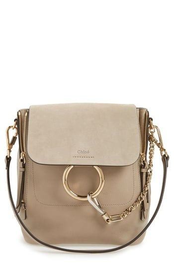 Chloe Small Faye Suede & Leather Backpack - Grey | Nordstrom