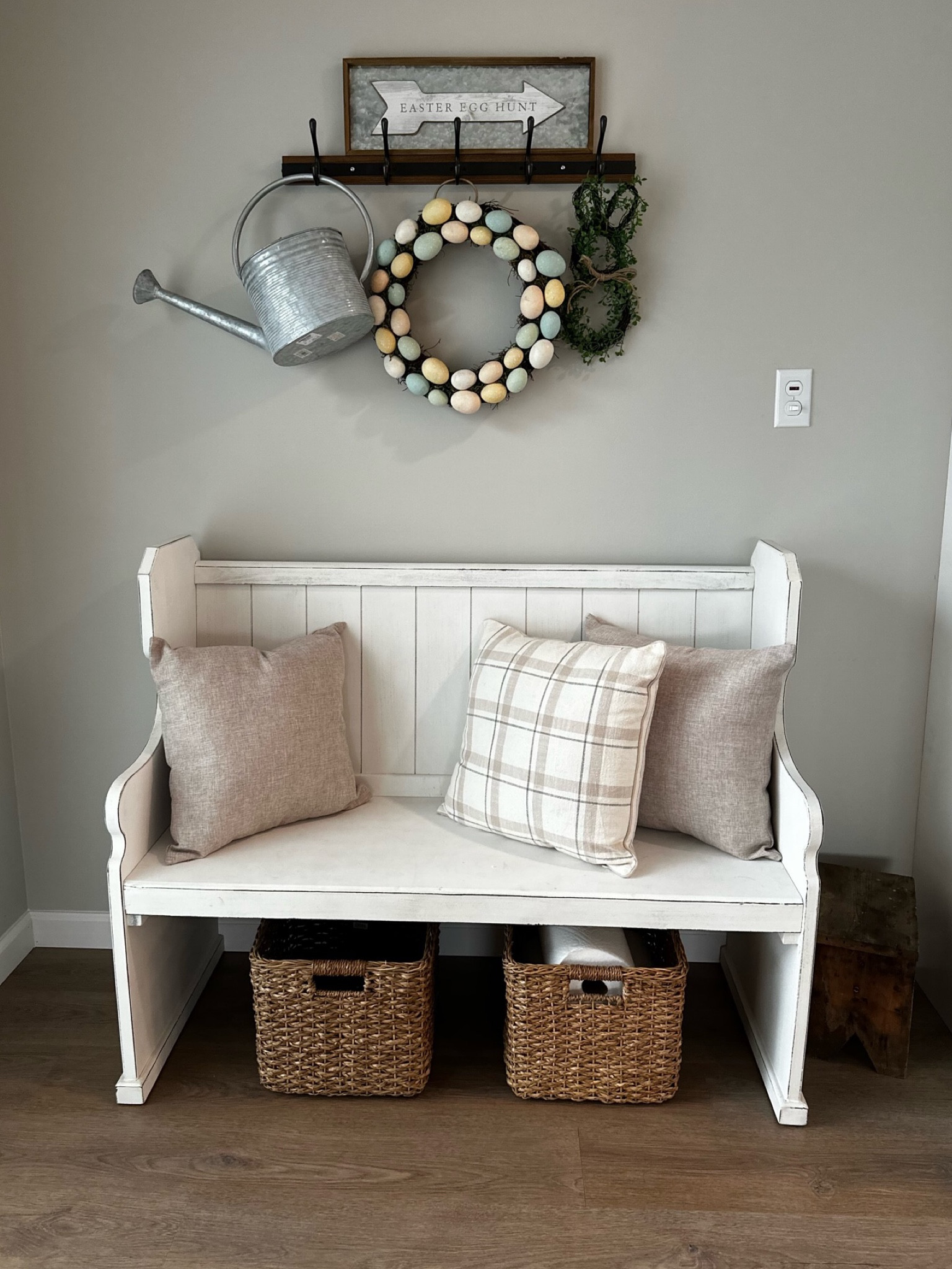 My entryway bench is all ready for spring!

#LTKSeasonal #LTKhome #LTKfamily