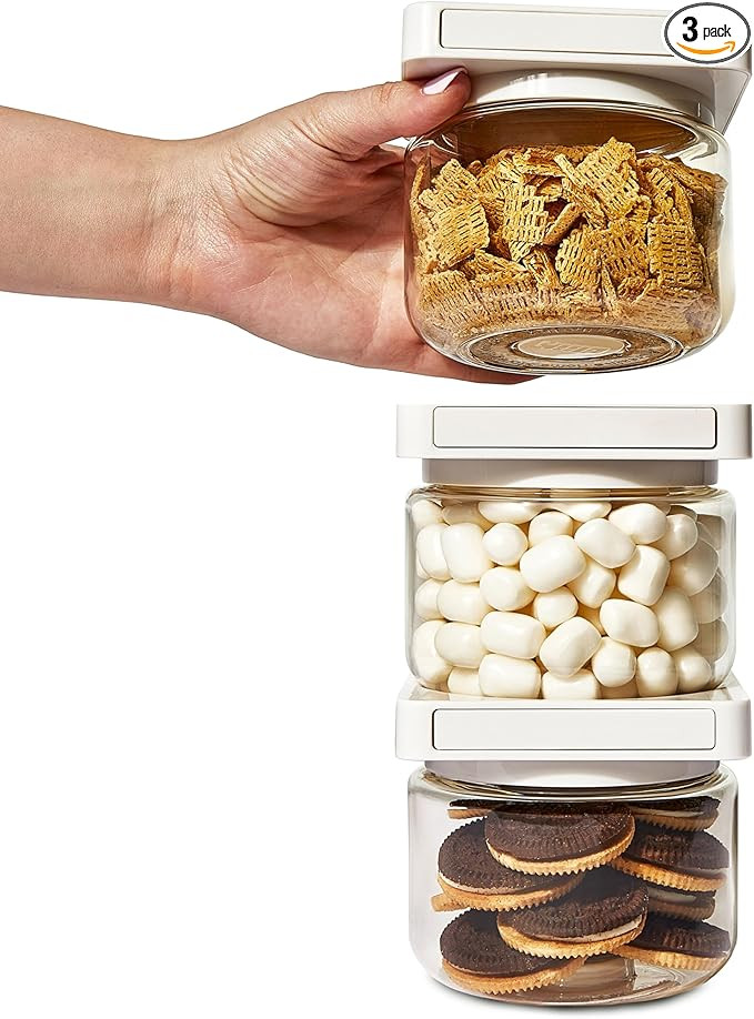 3-Pack Magnetic Stackable Kitchen Containers, Jars for Organization and Storage, Kitchen Storage ... | Amazon (US)