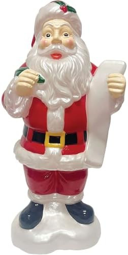 Fraser Hill Farm 33” Santa Holding List Blow Mold, Lighted Indoor & Outdoor Christmas Santa Cla... | Amazon (US)