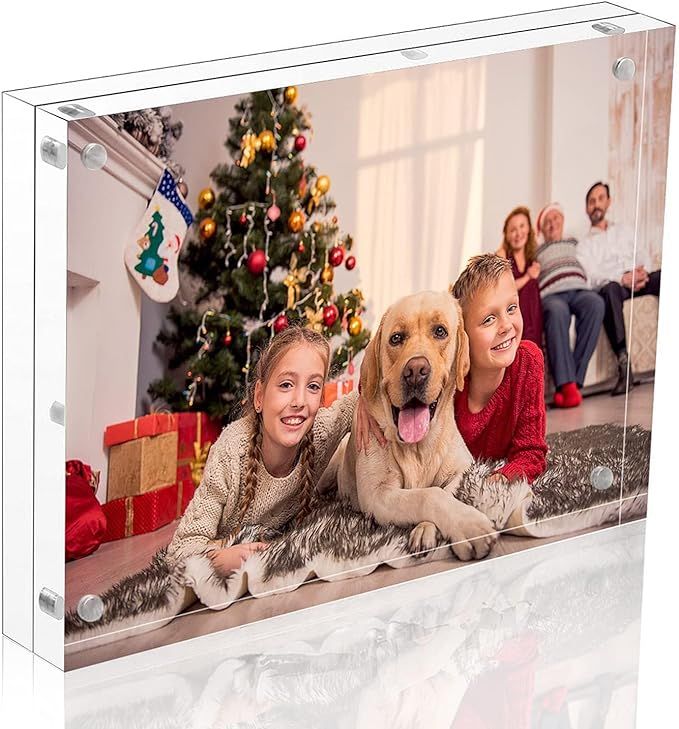 NIUBEE Acrylic Picture Frame 5x7, 20% Thicker Block Clear Double Sided Photo Display with Gift Bo... | Amazon (US)