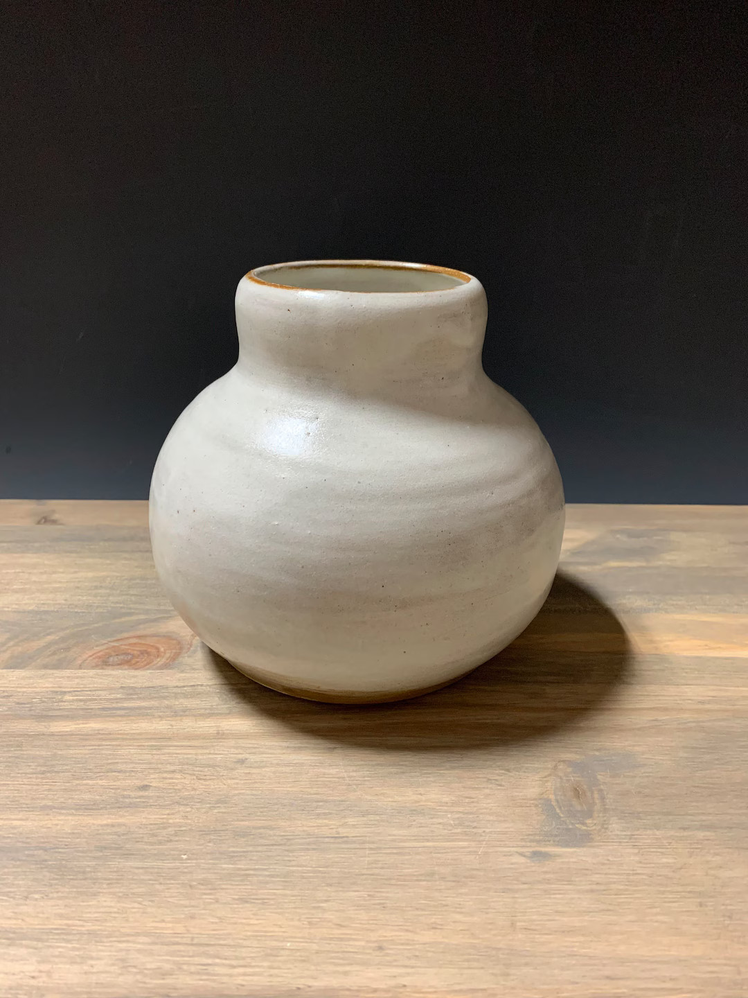 Large White Vase Bookshelf Décor Ceramic Flower Vase Handmade Pottery Unique Round Clay Vessel T... | Etsy (US)