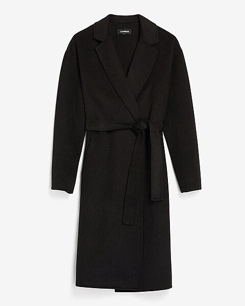 Belted Wrap Front Wool Coat | Express