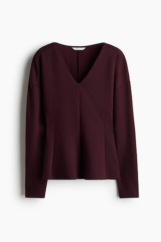 H & M - Defined-Waist Scuba Top - Red | H&M (US + CA)