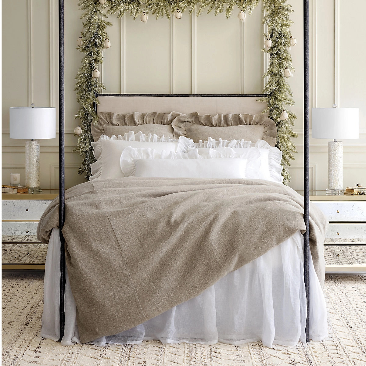 Savannah Linen Gauze White Decorative Pillow Cover | Annie Selke