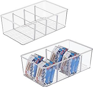Vtopmart 2 Pack Food Storage Organizer Bins, Clear Plastic Storage Bins for Pantry, Kitchen, Frid... | Amazon (US)