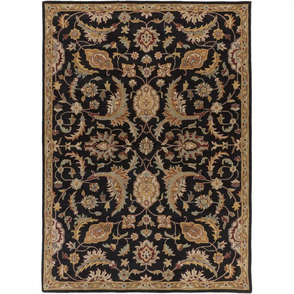 Torino Oriental Handmade Tufted Wool Black/Camel/Beige/Brown Area Rug | Wayfair North America