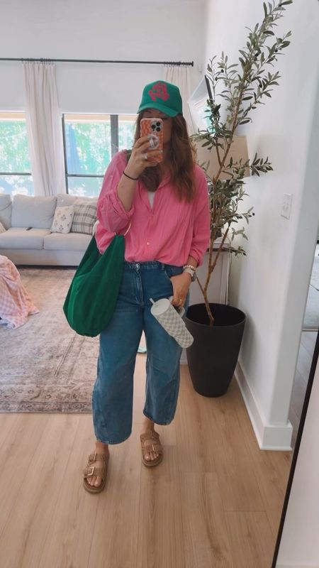 Pink and green are my current color combo obsession. These barrel jeans are also becoming a favorite and are under 50! We also need to talk about this bag that I am always getting compliments on. It’s back in stock and one you don’t want to miss. Comes in 3 colors and amazing quality.

#LTKMidsize #LTKSaleAlert #LTKStyleTip
