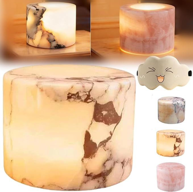 Marble Lamp Night Light Touch Bedside Table Lamp, Rechargeable Type-C, Dimmable Warm Glow, Ambien... | Amazon (US)