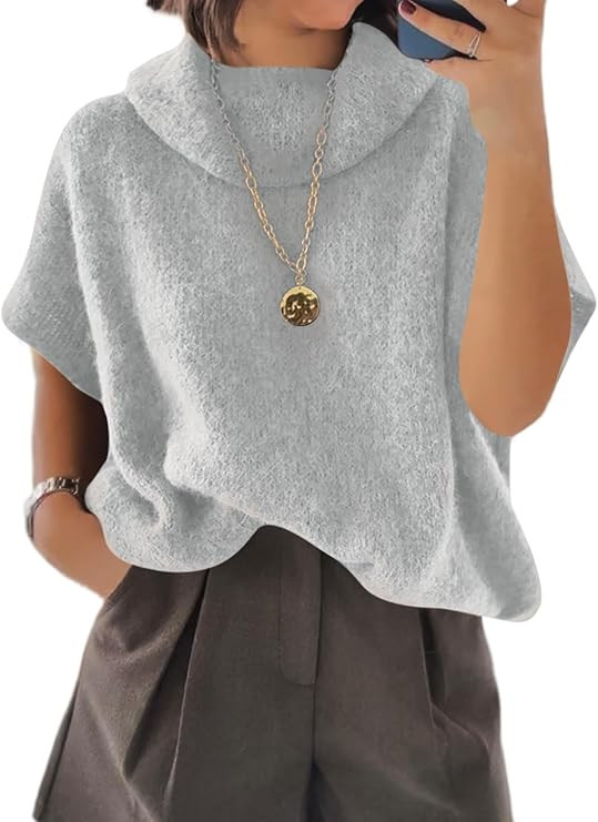 Cicy Bell Womens Oversized Turtleneck Knit Sweaters Short Batwing Sleeve Casual Slouchy Loose Fit... | Amazon (US)