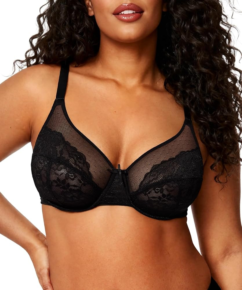 OEAK Womens Minimizer Bras Underwire Full Coverage Bra Plus Size Unlined Lace Bralette Lifting Ts... | Amazon (US)