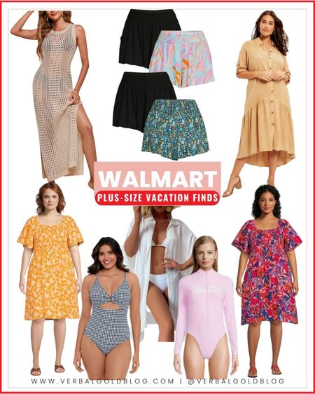 Walmart fashion finds - walmart plus size vacation outfits - plus size swimsuits - plus size swimsuit coverups - curvy girls - beach outfits - plus size travel outfits 


#LTKtravel #LTKcurves #LTKswim