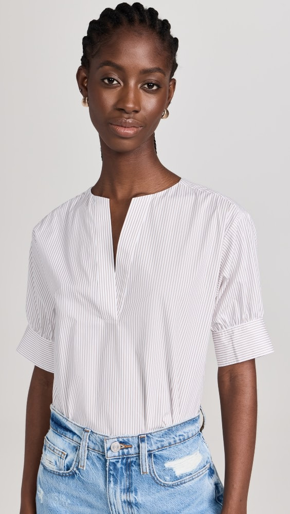 FRAME V Neck Popover Top | Shopbop | Shopbop