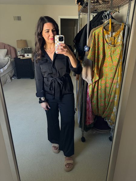 Walmart silk cargo jumpsuit! A best seller for a reason! I have a small. 

#LTKfindsunder50