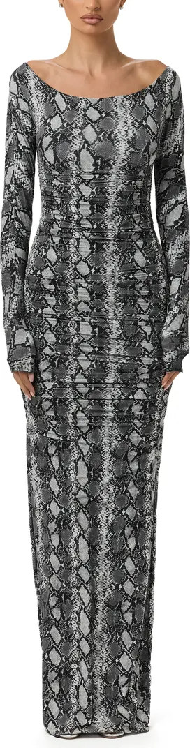 Ruched Off the Shoulder Long Sleeve Maxi Dress | Nordstrom