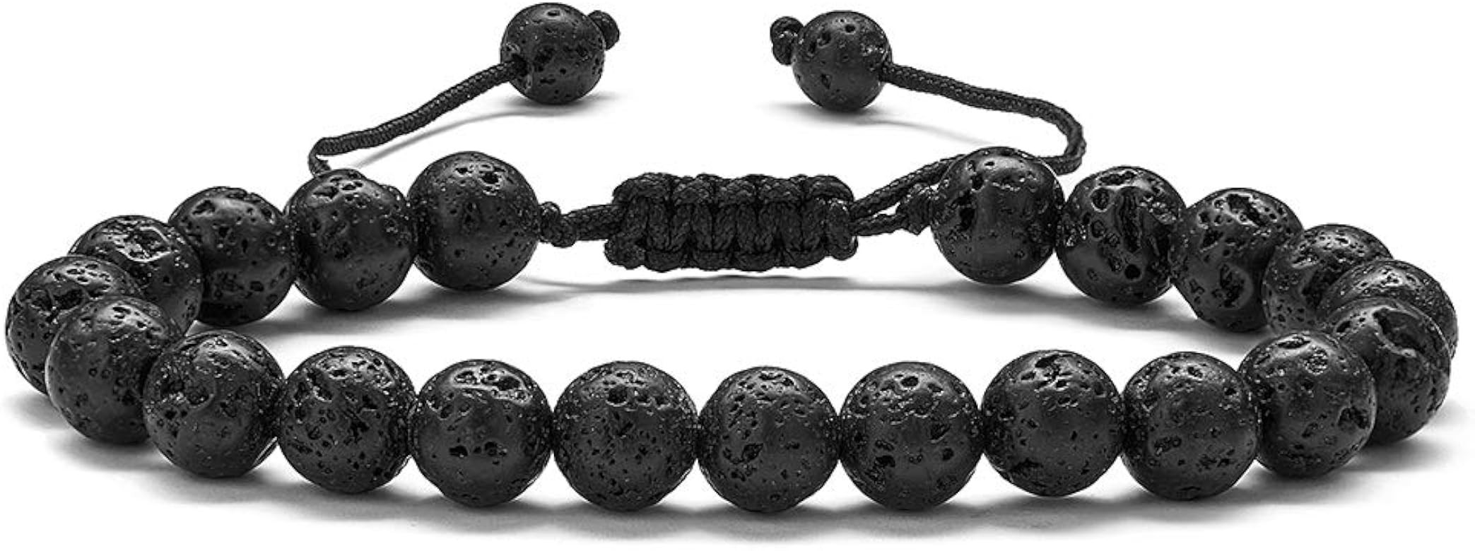 MONOZO Beaded Bracelets for Men Women - 8mm Tiger Eye Bead Bracelet Adjustable Natural Lava Rock ... | Amazon (US)