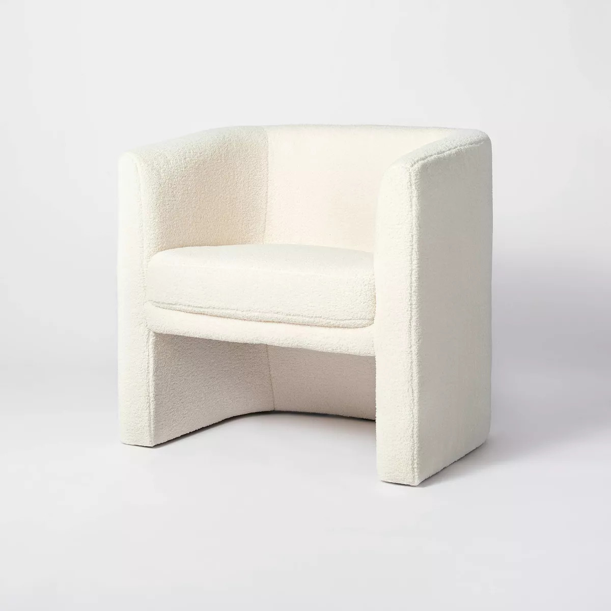 Vernon Upholstered Barrel Accent Chair Faux Shearling Cream - Threshold™ designed with Studio M... | Target