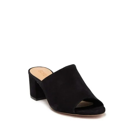 Schutz Timon Stacked Heel Peep Toe Slide On Block Heel Mule Sandal Black (11 Black) | Walmart (US)