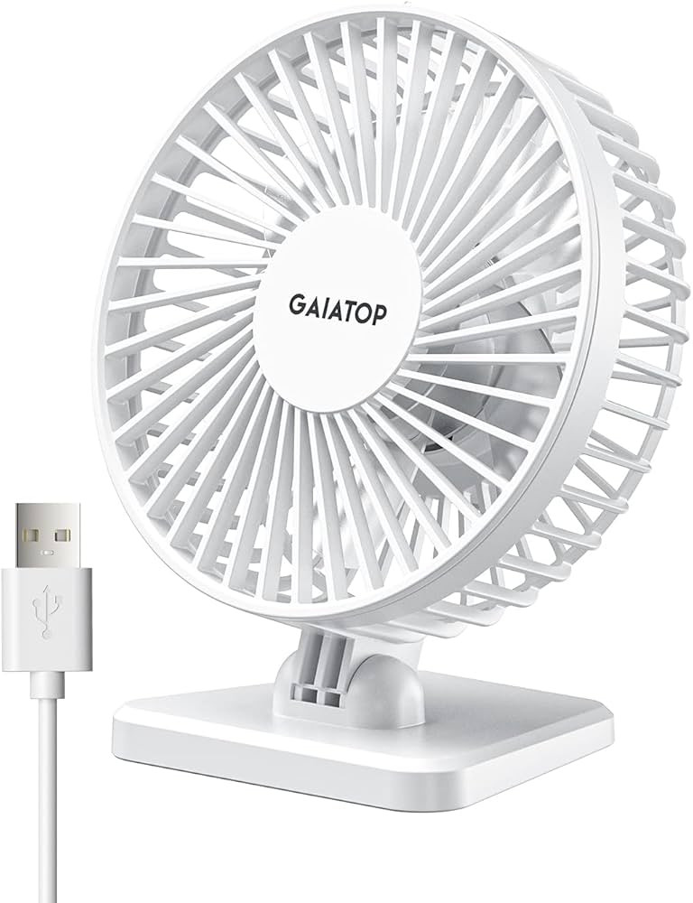 Gaiatop USB Desk Fan, Small But Powerful, Personal Portable Quiet 3 Speeds, Adjustable Mini Table... | Amazon (US)