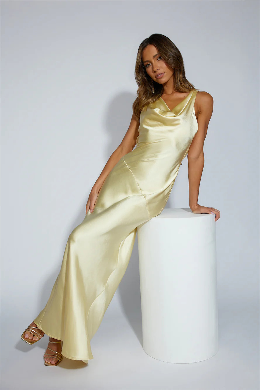Special Guest Satin Maxi Dress Butter | Hello Molly (AU)