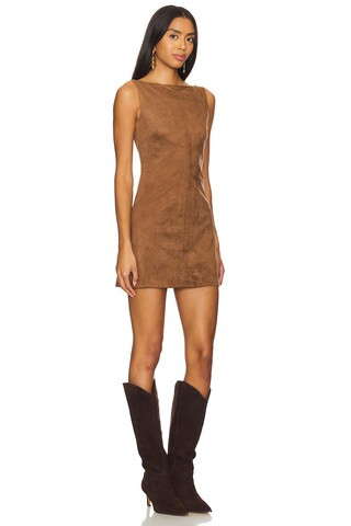 Tularosa Mimi Faux Suede Dress in Chocolate Brown from Revolve.com | Revolve Clothing (Global)
