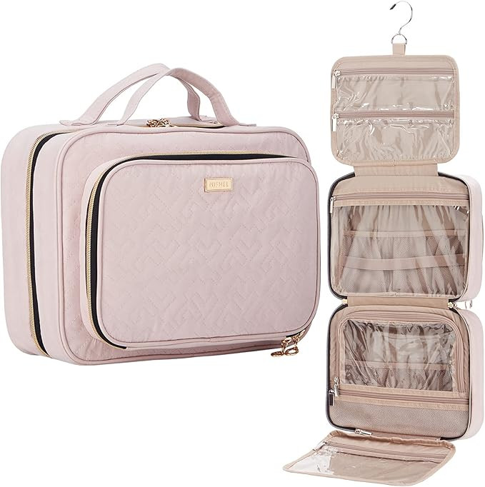 NISHEL Hanging Travel Toiletry Bag, Visible Makeup Organizer, Makeup Case for Travel Accessories,... | Amazon (US)