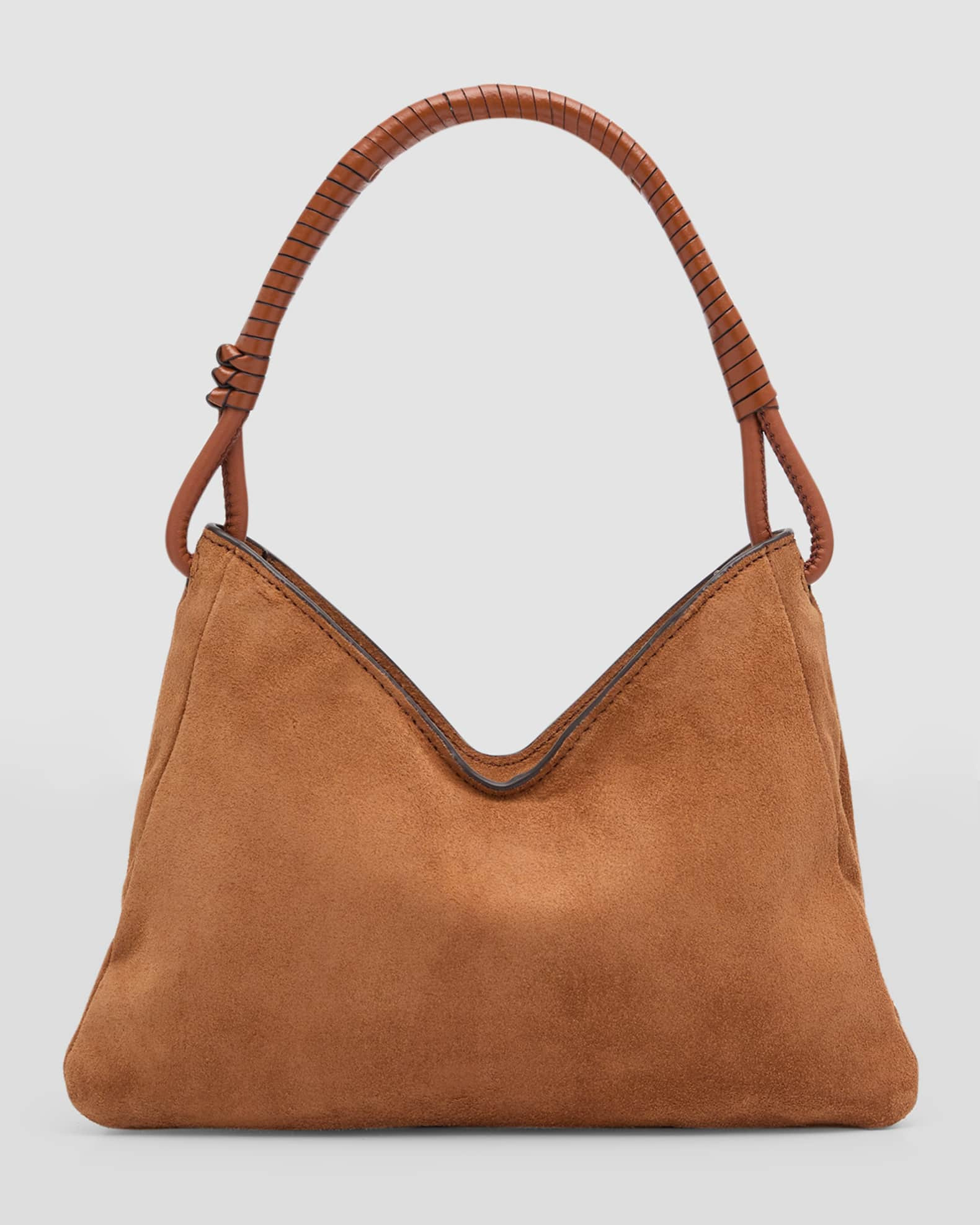 Valerie Zip Suede Shoulder Bag | Neiman Marcus