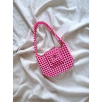 Handmade Pink Beaded Shoulder Bag Party Evening Purse | Etsy (US)