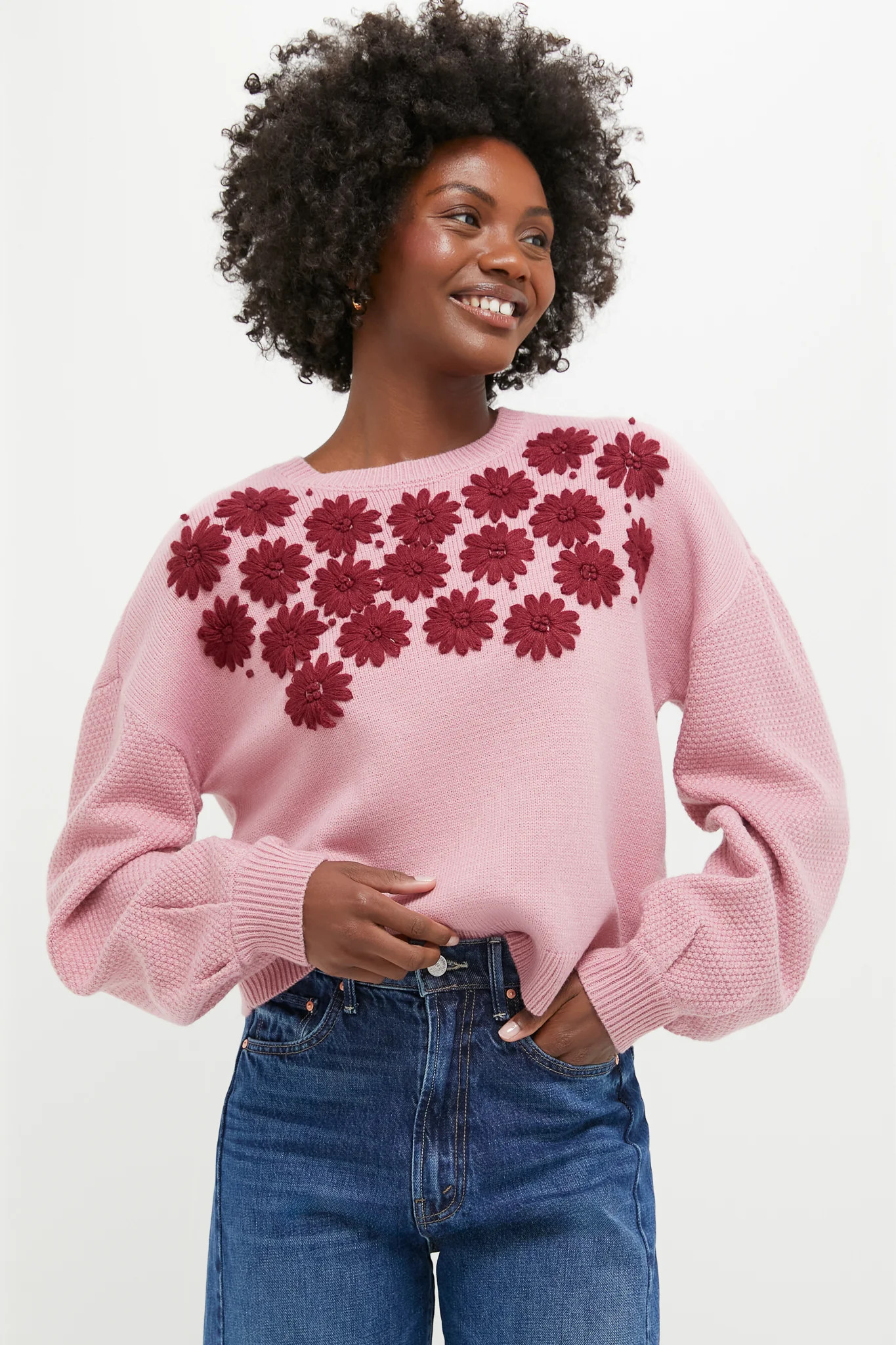 Rose Embroidered Floral Francine Sweater | Tuckernuck (US)