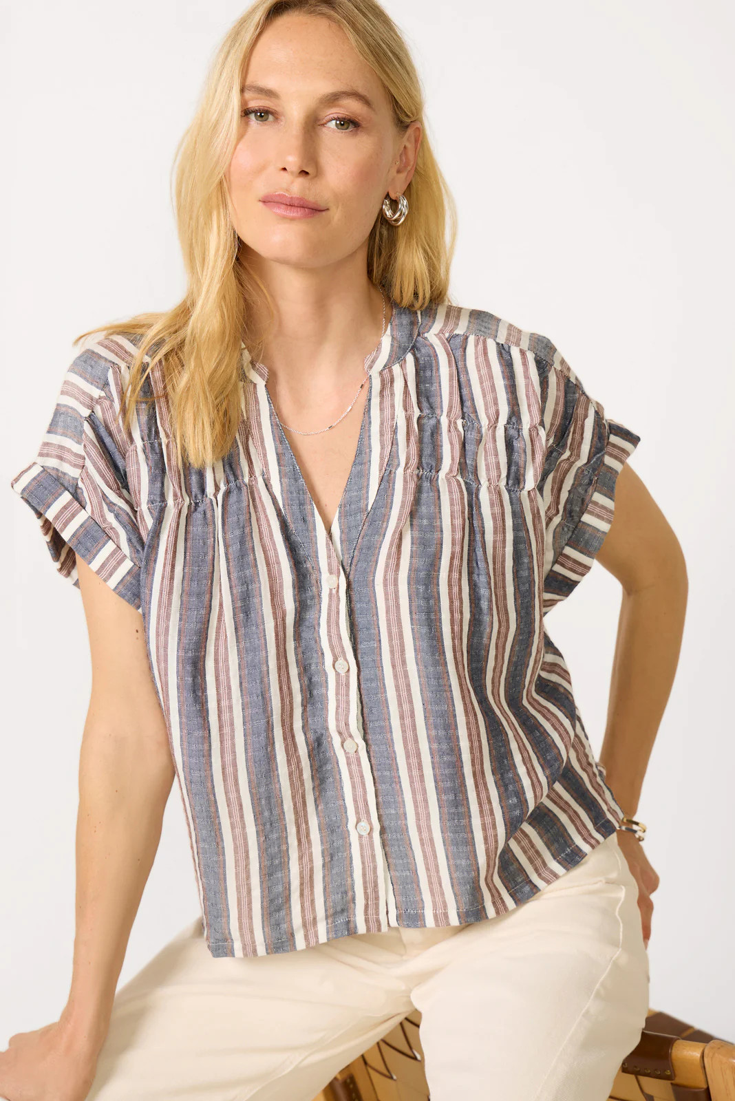 Cecilia Stripe Blouse | Evereve