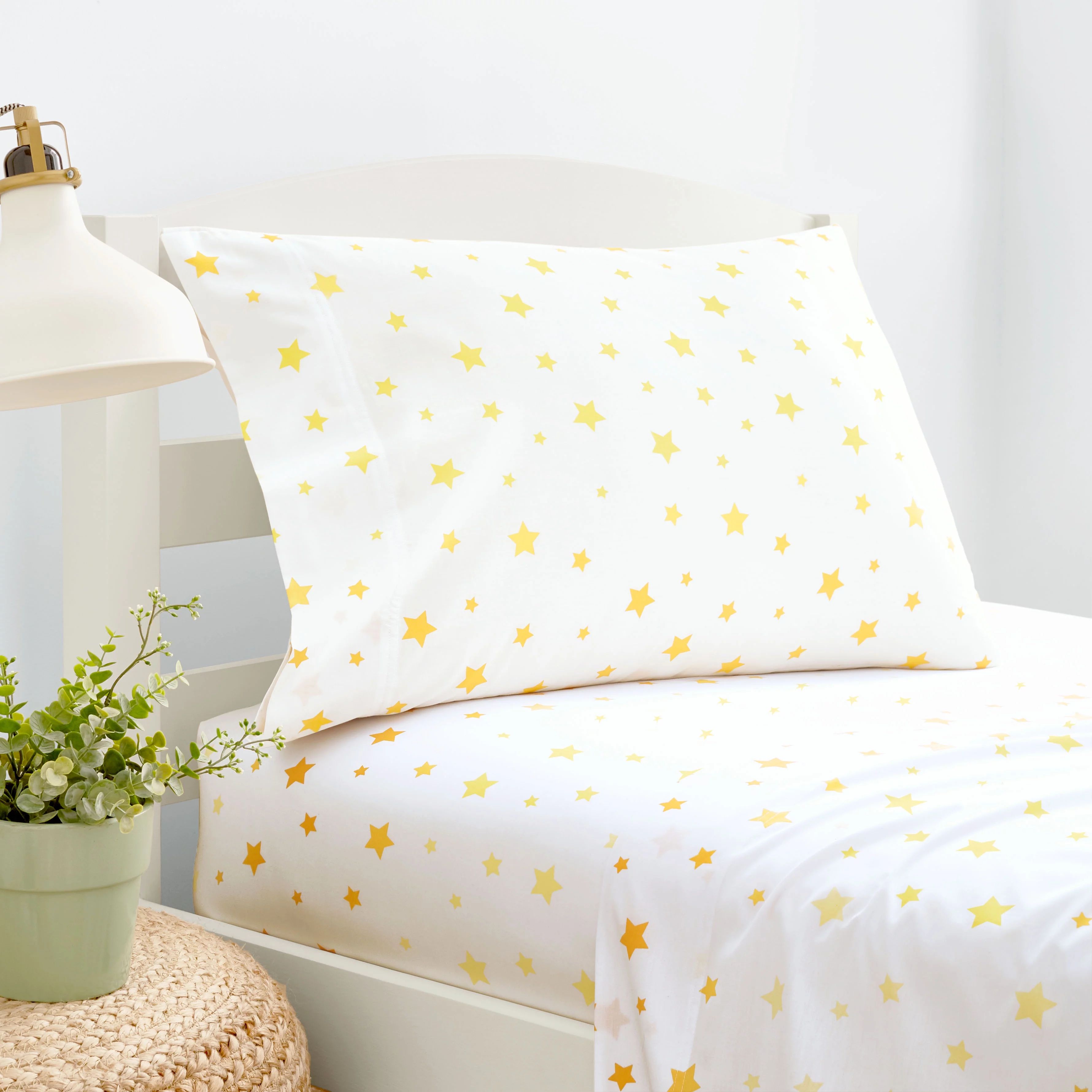 Gap Home Kids Ombre Stars Organic Cotton Blend Sheet Set, Twin, Yellow, 3-Pieces | Walmart (US)
