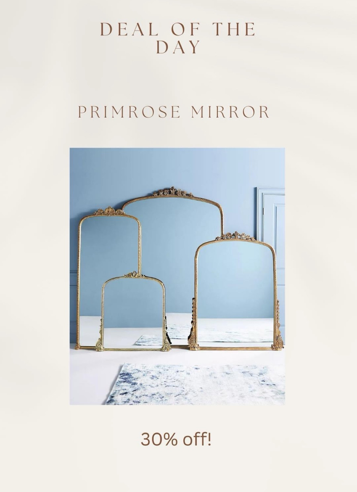 Anthropologie primrose mirrors are 30% off!! 
Best sale of the year for them if you’ve been contemplating 😍

