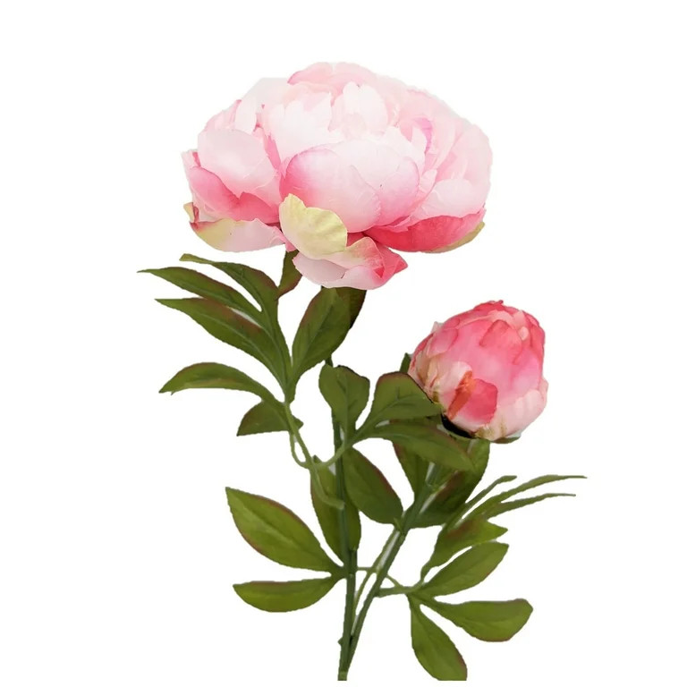Mainstays 27" Tall Artificial Peony Flower Peony Stem with Pink Petals - Walmart.com | Walmart (US)