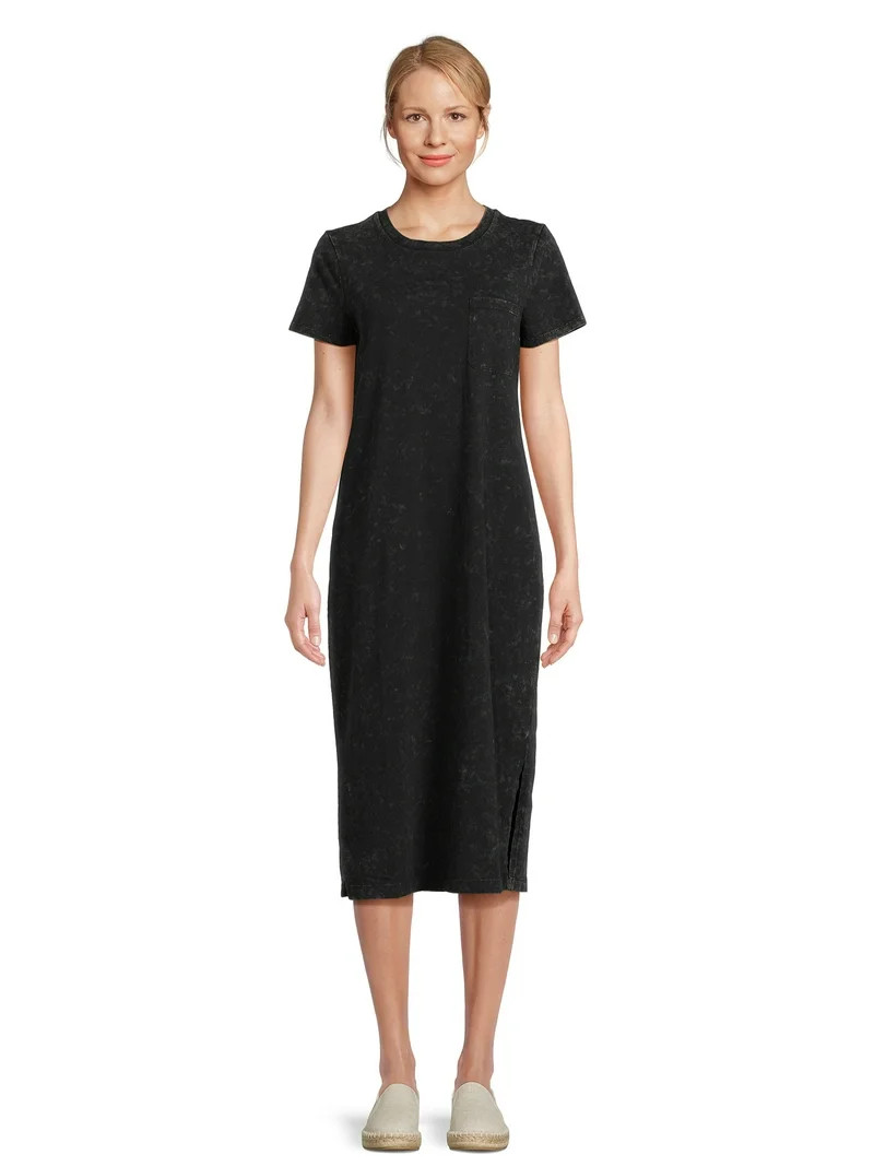 Time and Tru Women's Cotton Midi T-Shirt Dress, Sizes XS-XXXL | Walmart (US)